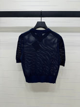 PRAD 25S HOLLOW KNIT SHORT SLEEVE TOP 264135